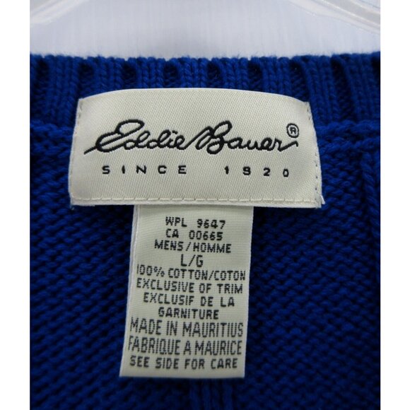VINTAGE Eddie Bauer Sweater Large Pullover 90s Chunky Knit Heavy Logo - Picture 9 of 10